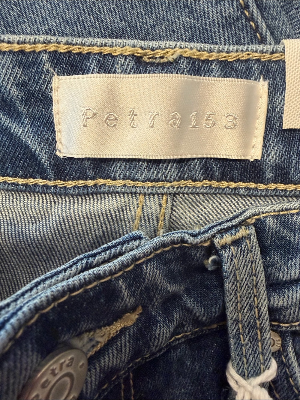 Petra Flare Jeans Size 9/28 Blue Medium Wash Full Length Fading Throughout NWT - Picture 9 of 14